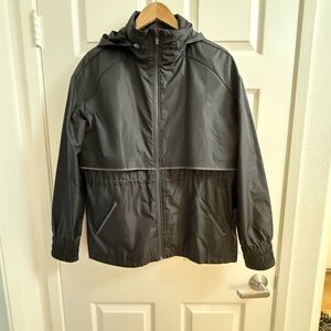 Equinox Black Lightweight Hooded Anorak Jacket Size L, Excellent Condition